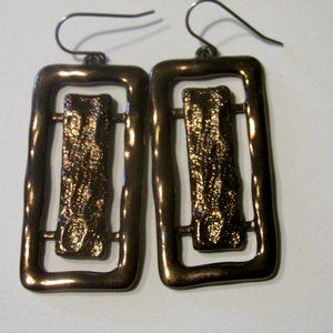 Vintage Copper Unique Design Hook Hypro Allergenic Earrings